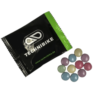Zakje gevuld met BIO chocoladelentilles