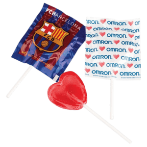 Grote ronde of hartvormige platte lolly