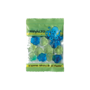 Zakje met eigen vorm fruitgummetjes 10 of 15 gram