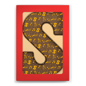 Chocoladeletter met logo 175 gram