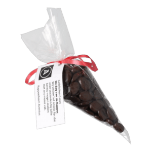 Puntzakje met chocolade koffieboontjes