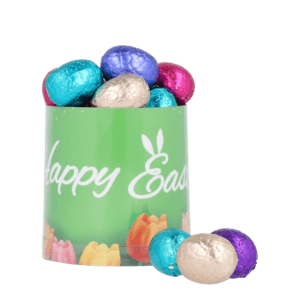 Kleine silo met paaseitjes