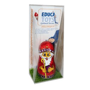 Zakje met inlay gevuld met 1 mini Sinterklaasje