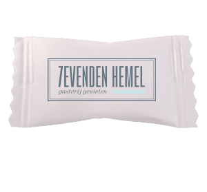Papieren flowpack met 1 pepermunttablet