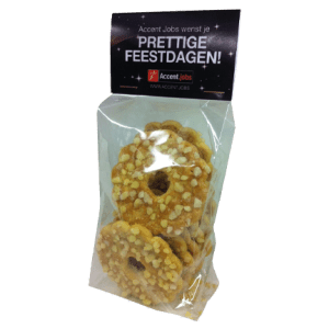 Kopkaartzakje met Kerstkransjes of chocolaatjes
