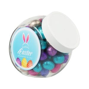 Medium glazen bokaal met paaseitjes