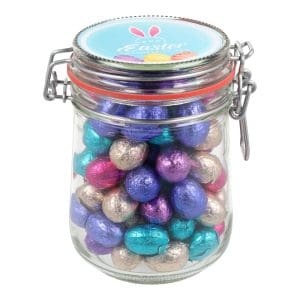Ronde weckpot met Paaseitjes / Paasschuimpjes