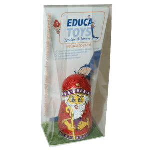 Zakje met inlay gevuld met 1 mini Sinterklaasje