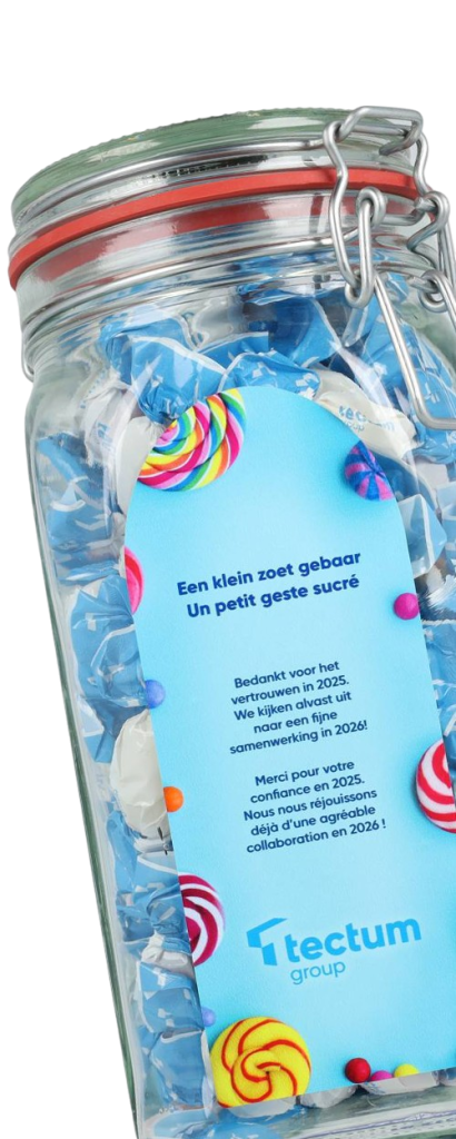 snoeppot met logo. logosnoep